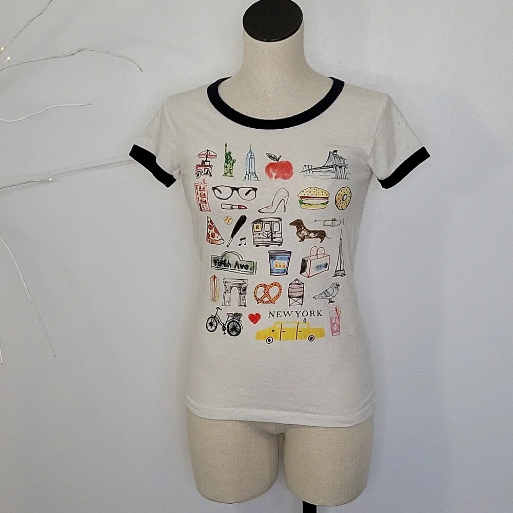 J. Crew Graphic NYC T-Shirt SZ XS - Picture 2 of 11